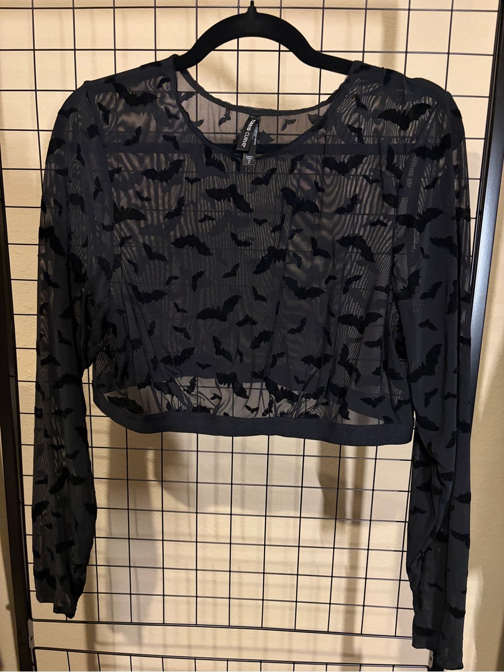 Torrid Mesh Under It All Black Sheer Bat-Print Crop Top - Women - Picture 4 of 4